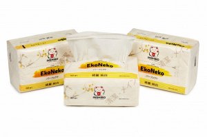 Салфетки в мягкой упаковке  "INSHIRO" EkoNeko   2-х. сл. белые  (150 шт.) 1/6/120  EN429
