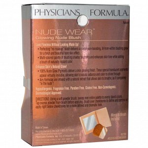 Physicians Formula, Inc., Nude Wear, Сияющие румяна для естественного макияжа в телесных оттенках, 0,17 унции (5 г)