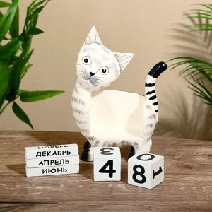 Вечный календарь «Кошечка», 15x22x6 см, дерево