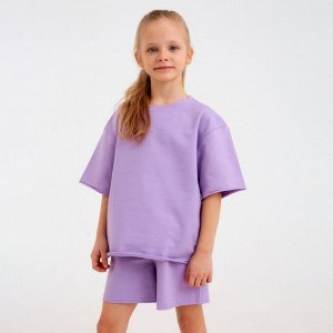 Костюм детский (футболка, шорты) MINAKU: Casual Collection, лиловый, рост, см