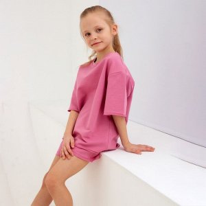 Костюм детский (футболка, шорты) MINAKU: Casual Collection, пудровый, рост, см