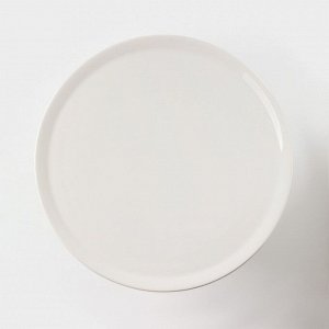 Подставка керамическая для торта Доляна «Кролл», 25x10 см, цвет белый