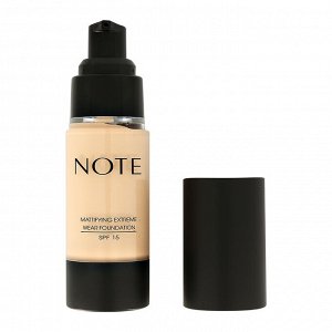 NOTE Тональная основа MATTIFYING EXTREME WEAR FOUNDATION стойкая с матирующим эффектом 100 30 мл, бежевый (желтый подтон) #