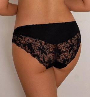Т 0268-160 Трусики с кружевом женские, черные, средняя посадка