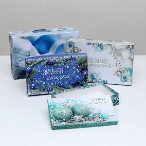 Набор подарочных новогодних коробок 4 в 1 «Зимняя сказка», 30x20x8 - 24x14x5 см