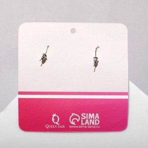 Серьги из дерева «Пилюли» любви, цвет красно-белый в серебре