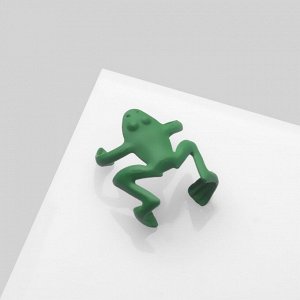 Серьга «Кафф» лягушка, цвет зелёный