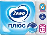Туалетная бумага  ПЛЮС 2 слоя 12шт Белая