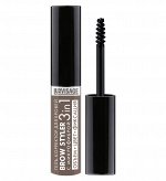 LUXVISAGE Гель-корректор для бровей с микрофиброй BROW STYLER 3 in 1 04 Эспрессо