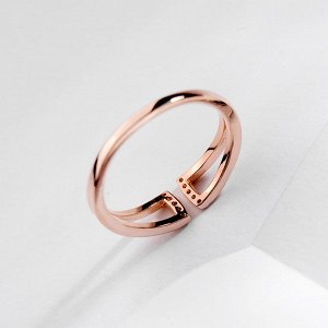 Кольцо Позолоченное розовым золотом 750 пробы (18K Gold Plated) кольцо c супер блестящими прозрачными многогранными фианитами! Размер можно регулировать.