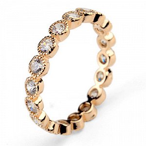 Кольцо Позолоченное розовым золотом 750 пробы (18K Gold Plated) кольцо c супер блестящими фианитами Swarovski Stellux! Цвет Российского золота, один в один, не отличить!