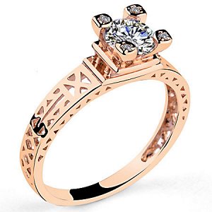 Кольцо Позолоченное розовым золотом 750 пробы (18K Gold Plated) кольцо в виде Эйфелевой башни c супер блестящими кристаллами и многогранным фианитом Swarovski Stellux! Цвет Российского золота, один в 