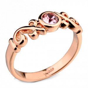 Кольцо Позолоченное розовым золотом 750 пробы (18K Gold Plated) кольцо c супер блестящим розовым австрийским кристаллом Swarovski Stellux! Цвет Российского золота, один в один, не отличить!