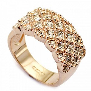 Кольцо Позолоченное розовым золотом 750 пробы (18K Gold Plated) кольцо с множеством прозрачных блестящих австрийских кристаллов Swarovski Stellux! Смотрится безумно дорого и элитно!  