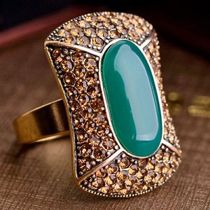 Кольцо Позолоченное розовым золотом 750 пробы (18K Gold Plated) кольцо c супер блестящими разноцветными австрийскими кристаллами Swarovski Stellux! Размер кольца 27  * 20 мм.