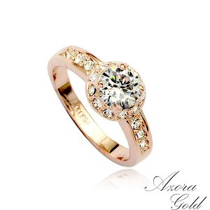 Кольцо Позолоченное розовым золотом 750 пробы (18K Gold Plated) кольцо с многогранным фианитом и австрийскими кристаллами Swarovski Stellux! Цвет золота, как в России, один в один!