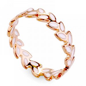Кольцо Позолоченное розовым золотом 750 пробы (18K Gold Plated) кольцо в виде лепестков c эмалью!