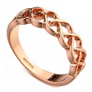 Кольцо Позолоченное розовым золотом 750 пробы (18K Gold Plated) переплетенное кольцо! Цвет Российского золота, один в один, не отличить!