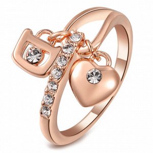 Кольцо Позолоченное розовым золотом 750 пробы (18K Gold Plated) кольцо c супер блестящими прозрачными австрийскими кристаллами Swarovski Stellux!
