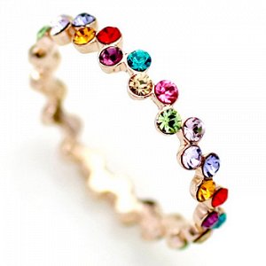 Кольцо Позолоченное розовым золотом 750 пробы (18K Gold Plated) кольцо c цветными кристаллами Swarovski Stellux!