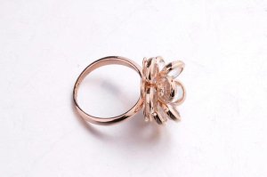 Кольцо Позолоченное розовым золотом 750 пробы (18K Gold Plated) кольцо c супер блестящими кристаллами Swarovski Stellux! Цвет Российского золота, один в один, не отличить!