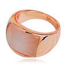 Кольцо Позолоченное розовым золотом 750 пробы (18K Gold Plated) кольцо c супер блестящими прозрачными австрийскими кристаллами Swarovski Stellux и переливающимся камушком кошачий глаз! Цвет Российског