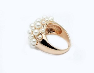 Кольцо Позолоченное розовым золотом 750 пробы (18K Gold Plated) кольцо c матовыми жемчужинами! Цвет Российского золота, один в один, не отличить!