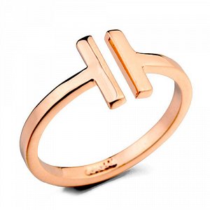 Кольцо Позолоченное розовым золотом 750 пробы (18K Gold Plated) кольцо необычной формы ! Цвет Российского золота, один в один, не отличить!