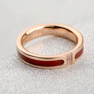 Кольцо Позолоченное розовым золотом 750 пробы (18K Gold Plated) кольцо с эмалью и супер блестящими прозрачными многогранными фианитами!