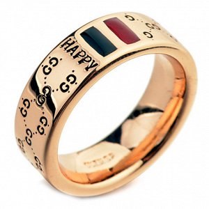 Кольцо Позолоченное розовым золотом 750 пробы (18K Gold Plated) кольцо c разноцветной глянцевой эмалью! Цвет Российского золота, один в один, не отличить!