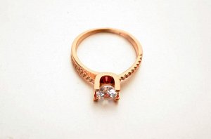 Кольцо Позолоченное розовым золотом 750 пробы (18K Gold Plated) кольцо c супер блестящими разноцветными многогранными фианитами! Цвет Российского золота, один в один, не отличить!