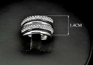 Кольцо Позолоченное белым золотом 750 пробы (18K Gold Plated) кольцо c супер блестящими австрийскими кристаллами Swarovski Stellux!