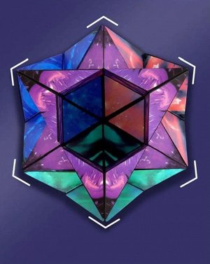 Noname Магический магнитный куб Маgic Cube головоломка. Космический ледник, синеголубой