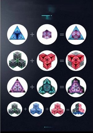 Noname Магический магнитный куб Маgic Cube головоломка. Космический ледник, синеголубой