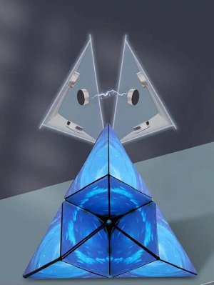 Noname Магический магнитный куб Маgic Cube головоломка. Космический ледник, синеголубой