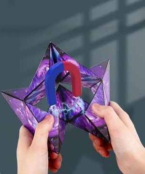 Noname Магический магнитный куб Маgic Cube головоломка. Космический ледник, синеголубой