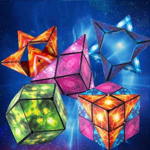 Noname Магический магнитный куб Маgic Cube головоломка. Космический ледник, синеголубой