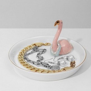 Подставка универсальная керамика «Фламинго» 14x11,5, цвет бело-розовый