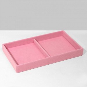 Подставка для украшений 2 места, флок, 21x12x3,5 см, цвет розовый