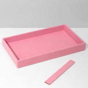 Подставка для украшений 2 места, флок, 21x12x3,5 см, цвет розовый