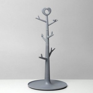 Подставка для украшений «Дерево с сердцем», 18,3x36 см, цвет серый