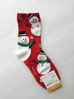 Носки женские новогодние, КРАСНЫЕ. KIKIYA. Ю. Корея.