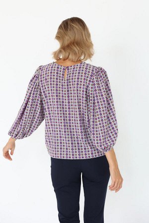 Блузка с пышными рукавами, цвет мультиколор