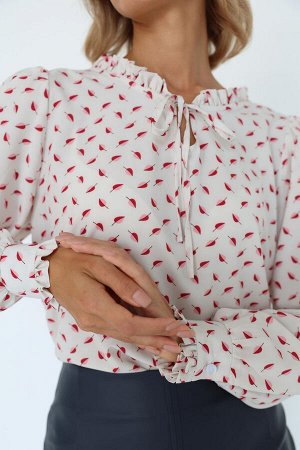 Блузка с декоративными деталями, цвет мультиколор