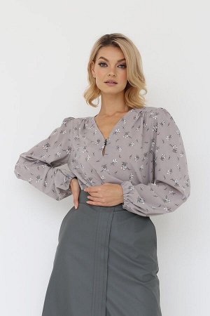 Блузка с глубоким вырезом, цвет мультиколор