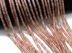 Бусины из кварца клубничного диски 4мм, 37см, 152 бусины