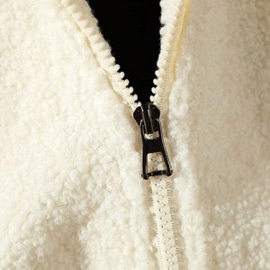 Мужская осенняя куртка-толстовка из шерпы с капюшоном, на молнии, белый