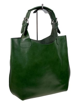 Женская сумка шоппер из натуральной кожи, цвет зеленый