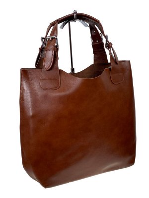 Женская сумка шоппер из натуральной кожи, цвет рыжий