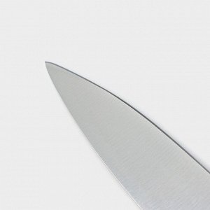 Нож кухонный - шеф Доляна Forest, лезвие 20 см, цвет коричневый